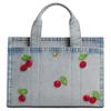 Coach Torba Utility Cargo 26 z haftem wiśniowym, dżinsowa ze skórą Vachetta, średnia, damska, tote bags CDZ31-B4EI