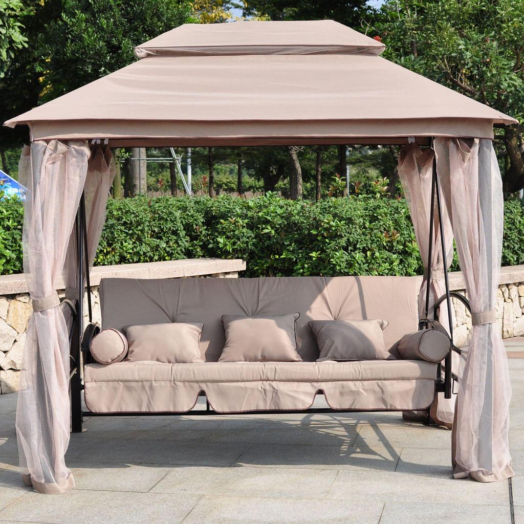 In-Stock Outdoor Hanging Swing Chair: Waterproof Wrought Iron Reclining Rocker for Balcony, Courtyard, or Garden