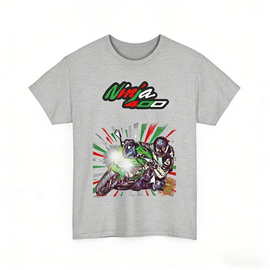 2026 Summer Men's and Women's Harajuku Clothing Fashion Casual Motorcycle T-shirt Kawasaki Ninja 400 Printed Cotton T-shirt