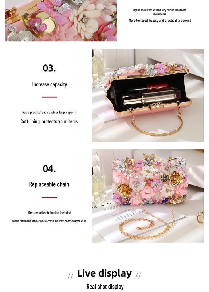Elegant Floral Evening Bag for Brides and Special Occasions