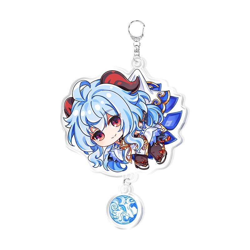 Anime Genshin Impact Porte-clés Acrylique Pendentif Accessoires Présentant les Personnages Yae Miko Xiao Klee Keqing Kazuha Lumine Qualité Premium