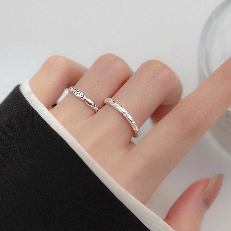 New Arrival Retro Personality 925 Silver Jewelry Simple Cute Fish Animal Exquisite Opening Rings R181