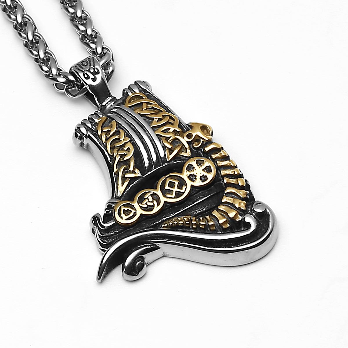 

Viking Odin rune titanium steel pendant wind men creative fashion stainless steel pendant necklace ornament
