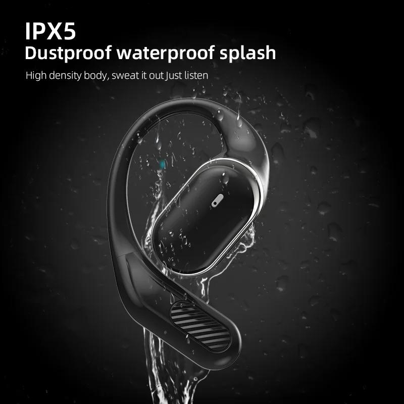 Open Ear Wireless Headphones Sports Air Conduction Bass Earphones Bluetooth 5.4 Earbuds TWS With Dual Mic Clear Call for Running