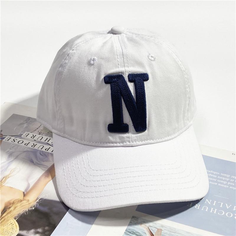 Internet-Promi-Hut Damen Retro Großes N-Stickerei Mode Vielseitige Baseballkappe Herren Ins Sonnenschutz Weiches Oberteil Kappe Trend