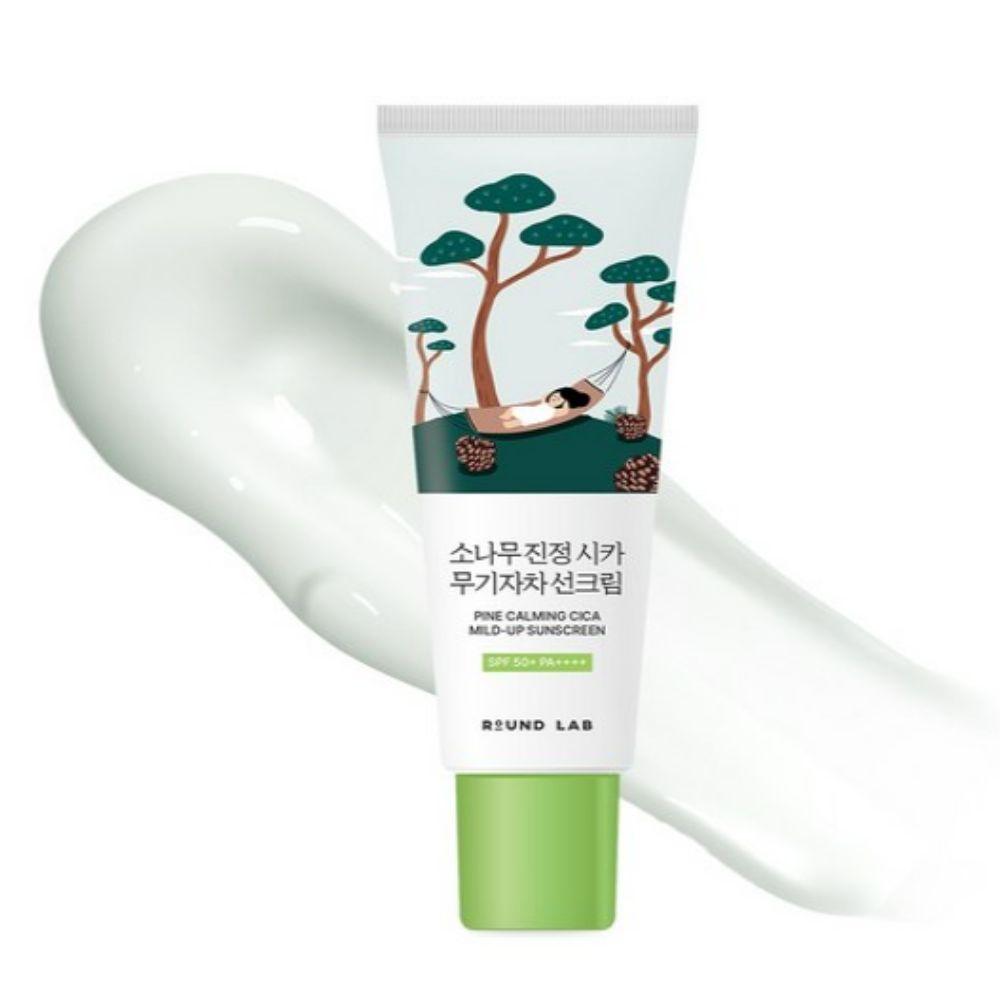 Round Lab Pine Cica Mineral Sunscreen SPF50+ PA++++ Soothing Physical UV Protection 40ml