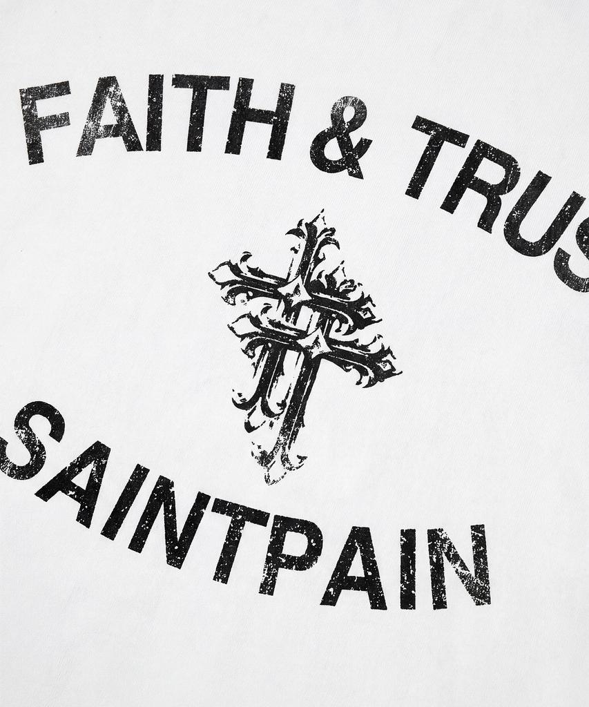 SAINTPAIN Sp Face & Trust Heavyweight Ringer T-Shirt White
