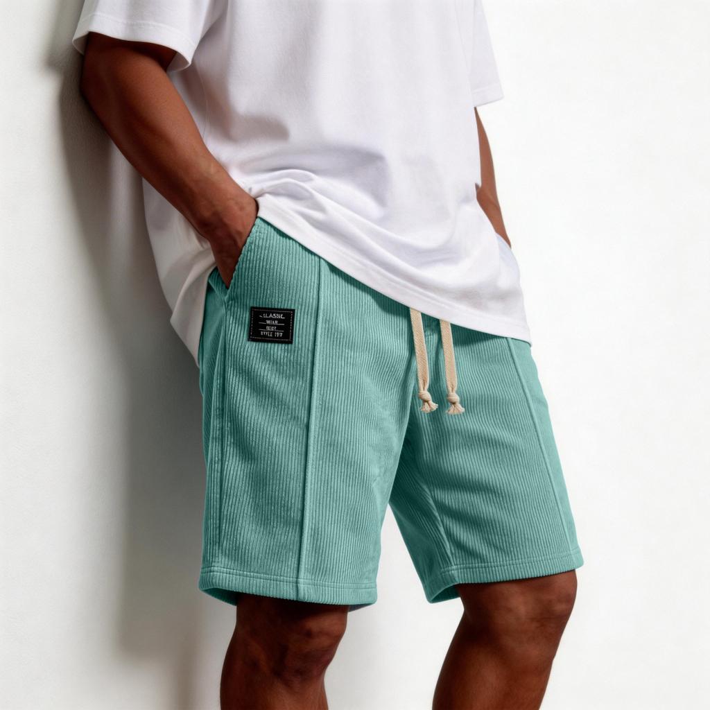 Men's Loose-fitting Casual Plain Corduroy Pants Men's Comfortable And Breathable Sports Shorts