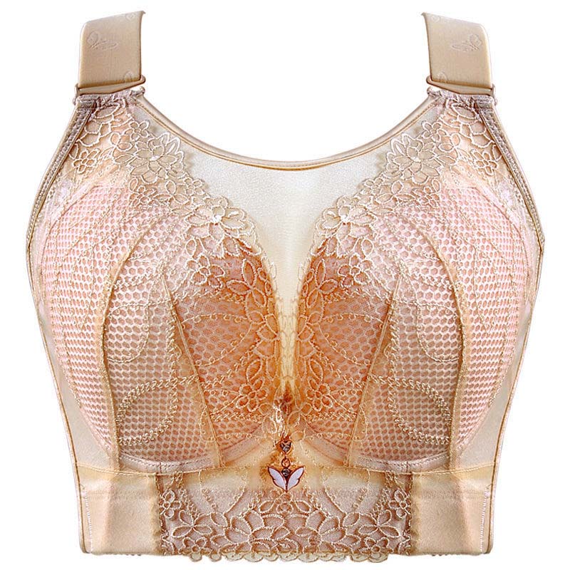 Large Size Thin Section No Steel Ring Underwear Women Receive Auxiliary Breasts 6-breasted Breathable Bra Gathered On The Support Full Cup Bra CDE