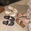 Soft-soled slippers women's outer wear 2025 new summer flat-bottom cover toe beach sandals French two-wear cool slippers