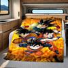 1 ks Flanelová deka s potiskem Dragon Ball Super, Vysoce kvalitní, Pro všechna roční období, Domácí dekorace, Teplo a pohodlí, Perfektní jako vánoční dárky