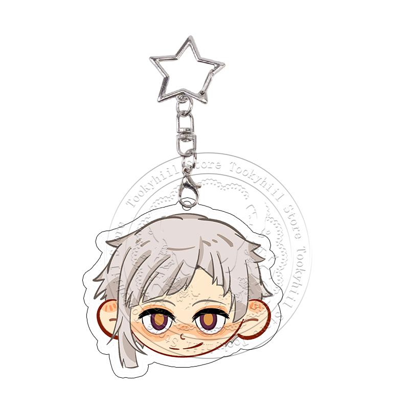 Bungo Stray Dogs Acrylic Keychain Dazai Osamu Edogawa Rampo Nakajima Atsushi Kawaii Exquisite Bag Decoration Keyring Pendant