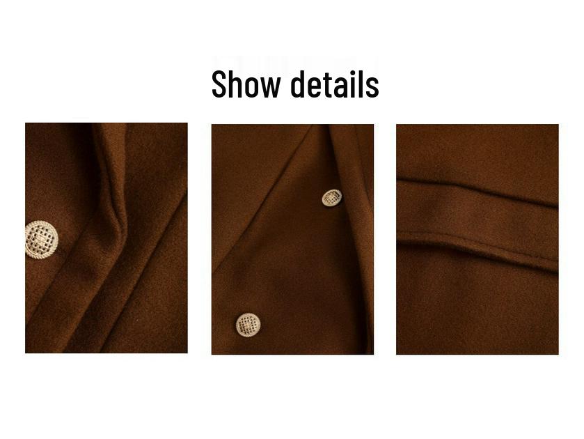 Men's Plus Size Double-Breasted Fur Collar Wool Coat