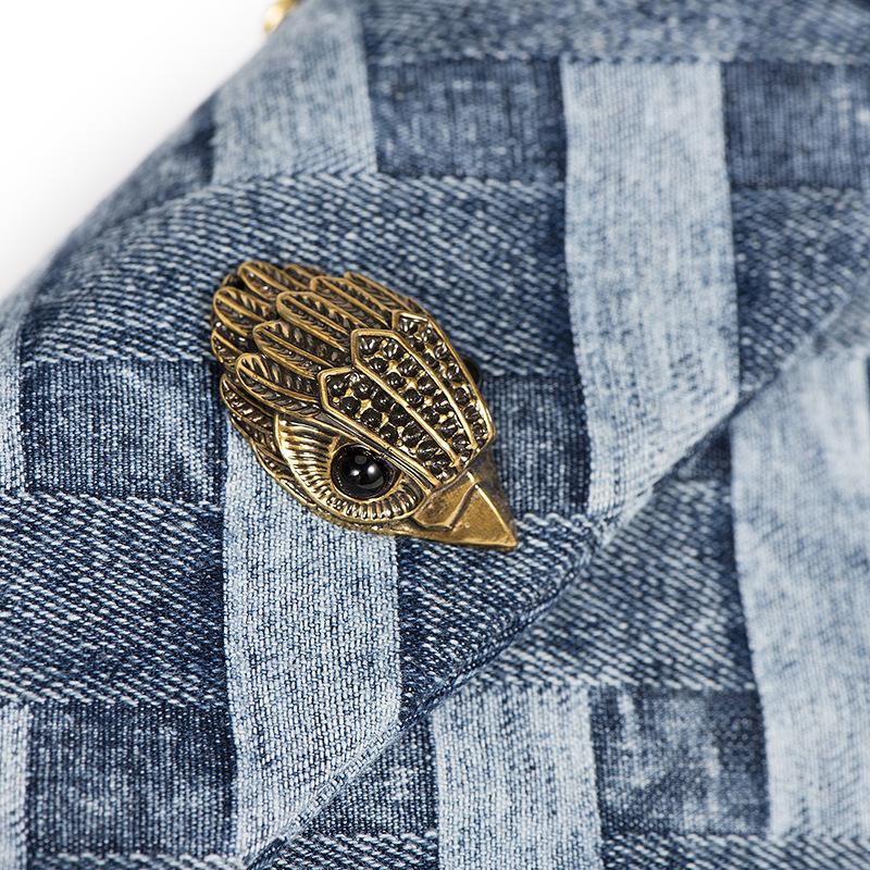 Classic Denim Eagle Head Bag Women's Handbag Crossbody Bag Retro PU Material 19*7*13CM