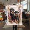 Pink Rottweiler,pattern Flannel Blanket, High quality Comfortable for All Seasons, Home Decor, Warmth and Comfort, Perfect for Gifts.