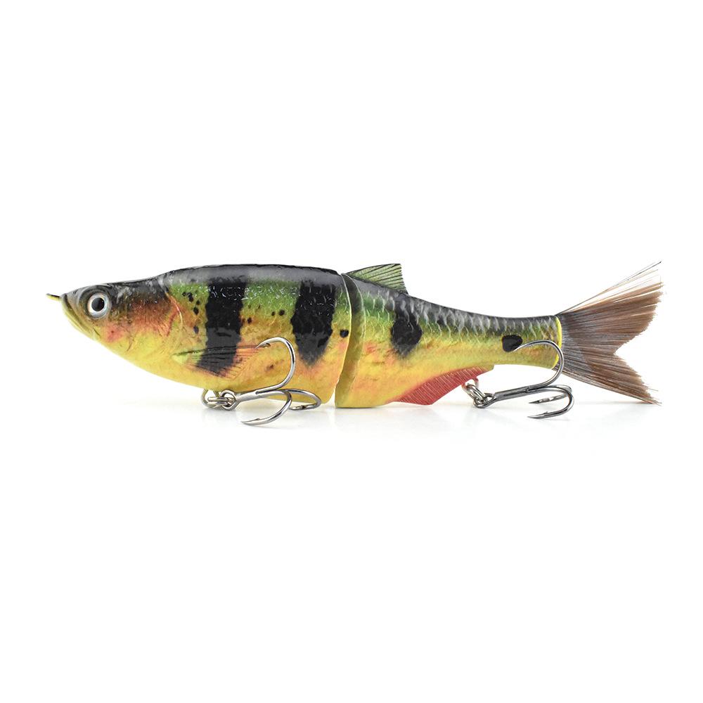 Realistic 3D Multi-Jointed Soft Plastic Brown Fish Scale Lure with Silk Tail for Sea Fishing