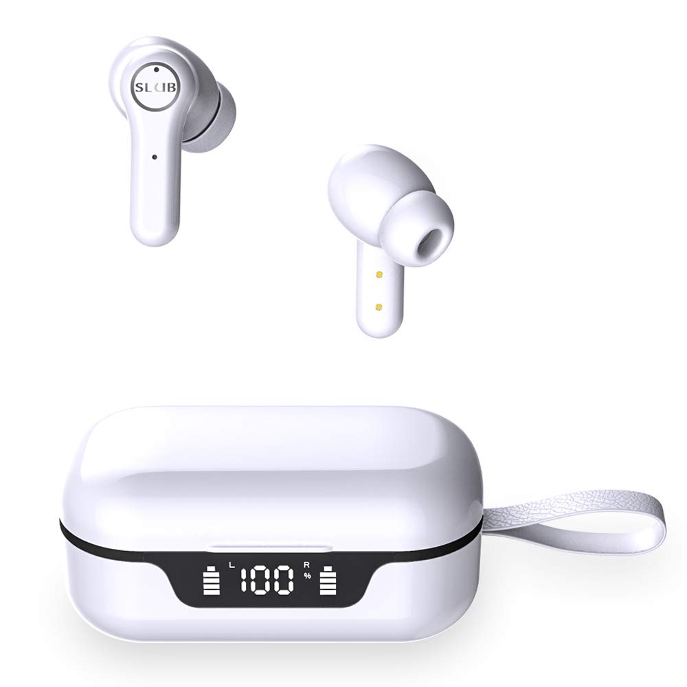 

Bluetooth Meisei Wireless Bluetooth Automatic ANC Noise Dual Ear 400mAh Charging LED Battery Level Compatible with Latest 5.1+EDR Earphones, In-Ear білий