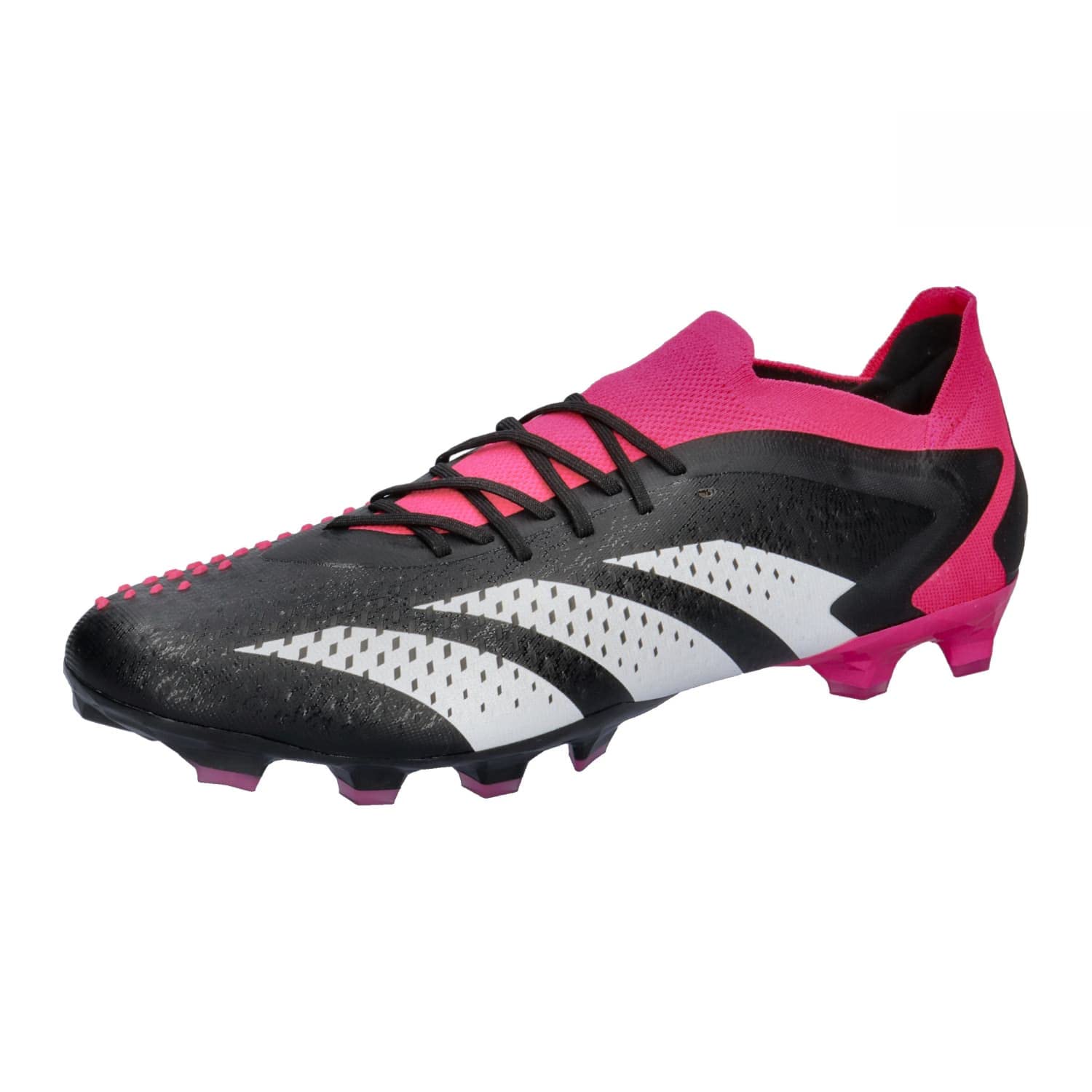 Adidas Predator L AG GW7070 Soccer Size Core Footwear and Team Shock Pink Accuracy.1 Cleats, 24.5, Black, White,