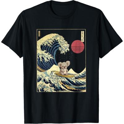 Koala Kanagawa Wave Funny Surf Animal T-Shirt