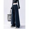Damen High Waist Color Block Karomuster Weitbeinige Hosen für Frühling/Herbst - Lockere Passform, Kundenspezifische Länge, Gerades Bein, Casual-Stil