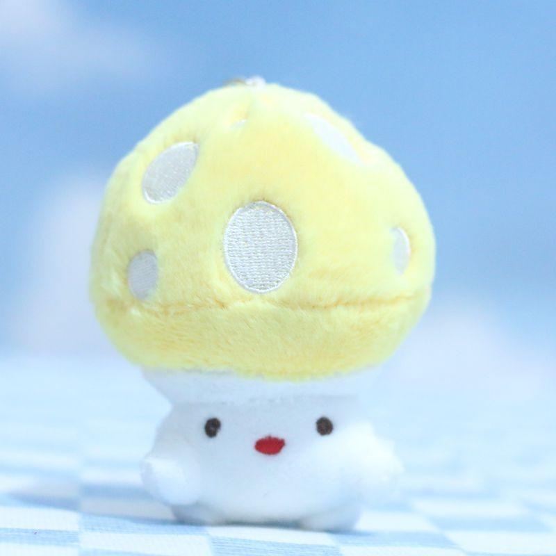 

Adorable Plush Dopamine Mushroom Doll Keychain Cute Soft Toy Bag Accessory Charm жёлтый