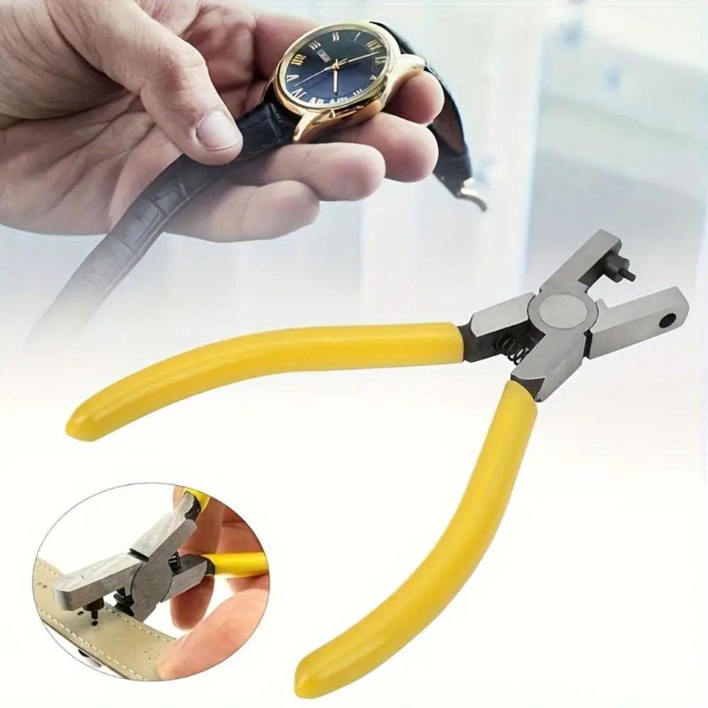 Portable Leather Hole Punch Plier Leathercraft Belt Punching Tool Watch Band Puncher  For Leather