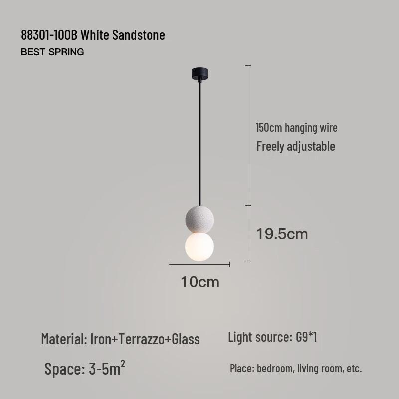 UOSU Nordic Memphis Round Pendant Light with 3-Color Dimming