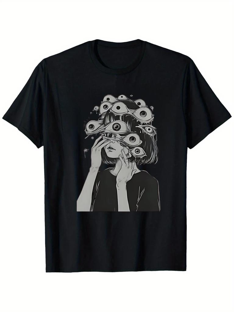 Unique Design Pattern T-shirt Men's Fashion Casual Wear Short Sleeves Loose and Comfortable T-shirt Daily Men's Clothing