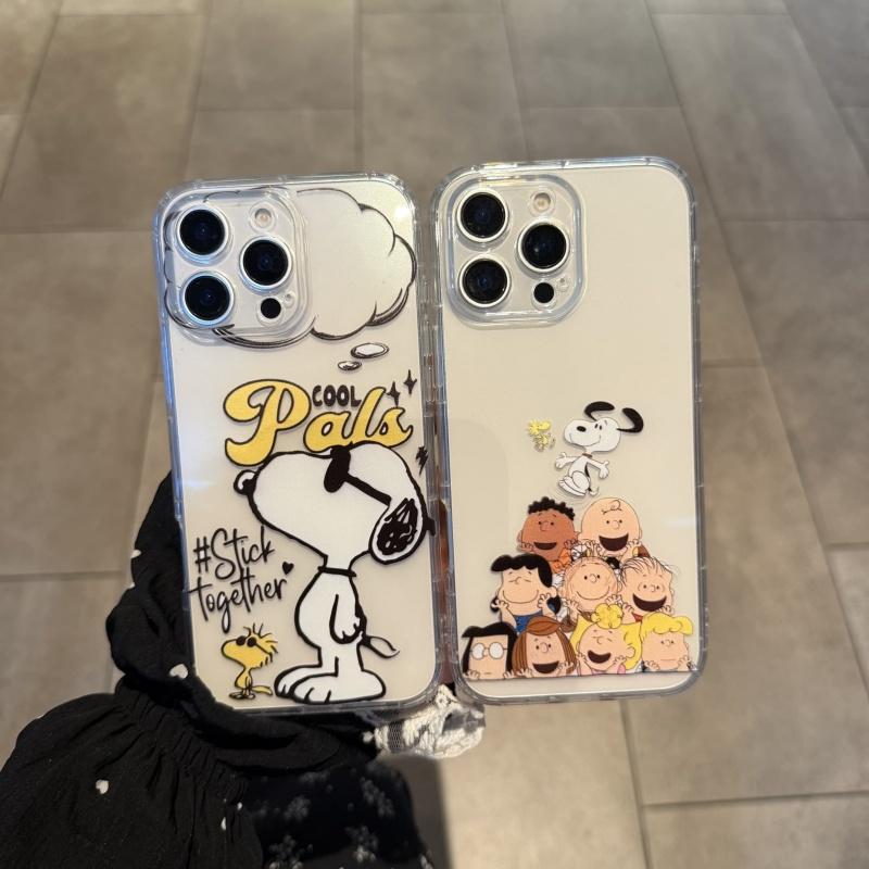 Cute comic Snoopy peanut friend Charlie Brown Soft Case protect Case For iPhone 13 12 11 14 15 16 17 Plus Funny Snoopy Holder