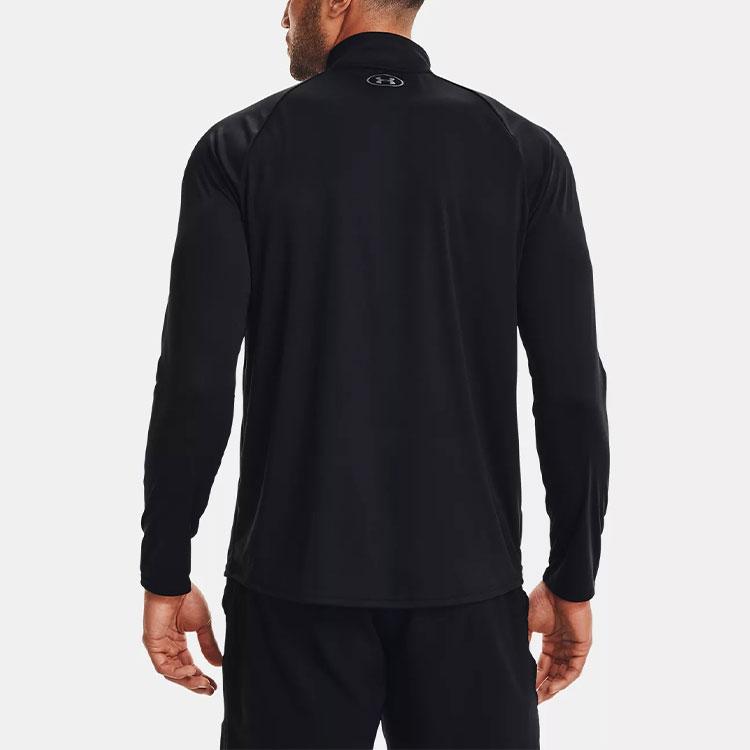 Under Armour Velocity 2.0 Casual Breathable Half-Zip Sports Long Sleeve T-Shirt Men Tops Black 1345712-001