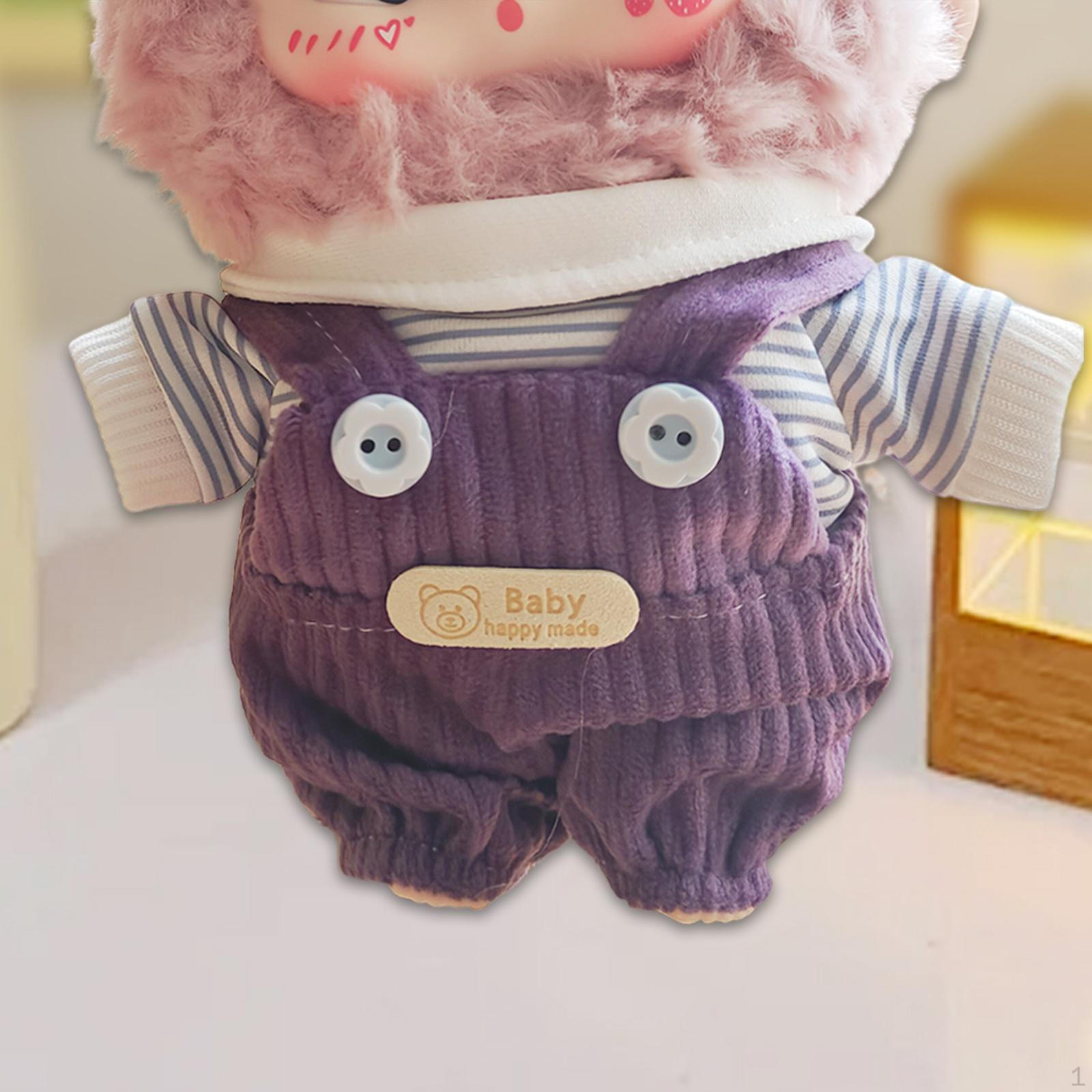 

20 см Кукольный комплект одежды Подарки для энтузиастов Костюмы Топ и подтяжки Брюки 2pcs Purple