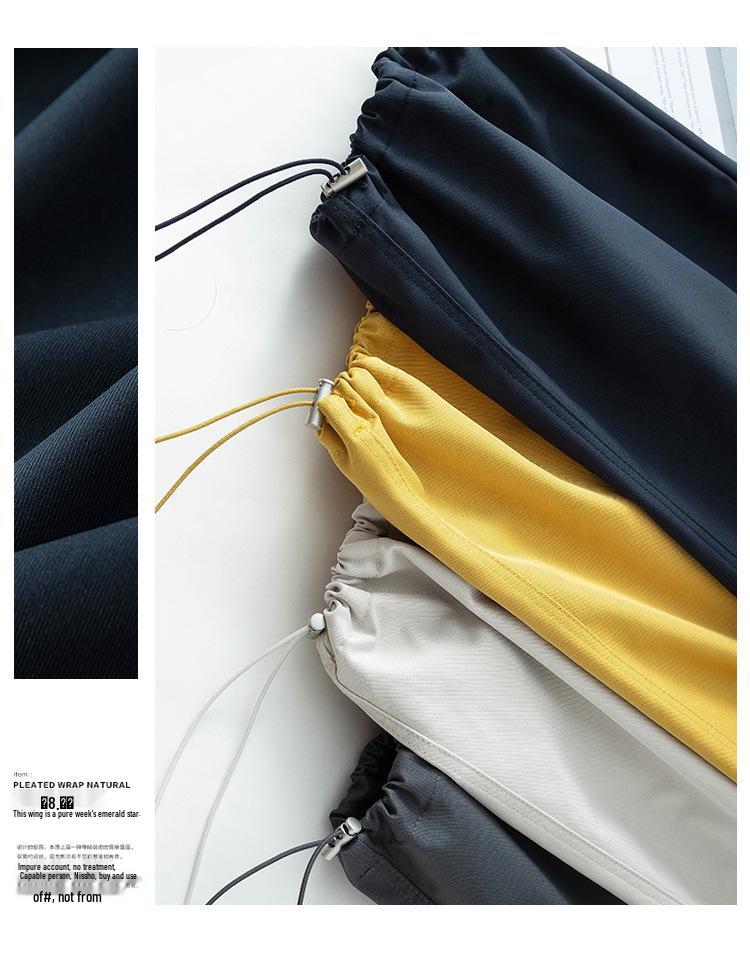 High Waist Wide Leg Paratrooper Pants - Casual Autumn Floor-Length Sportswear