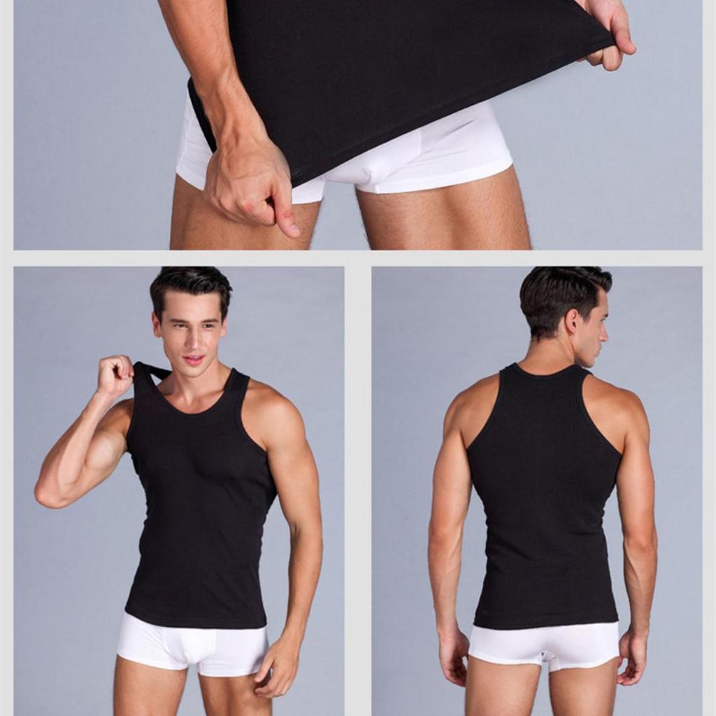 Cotton Vest Men's Fine Thread Elastic Vest Men's Large Size Work White Cotton Vest Men's Tops
