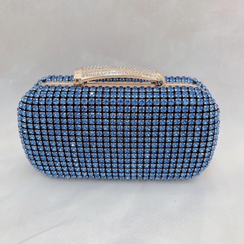 

Women s bag new diamond-encrusted dinner bag banquet dress small square bag handmade king diamond bag shining hand синий