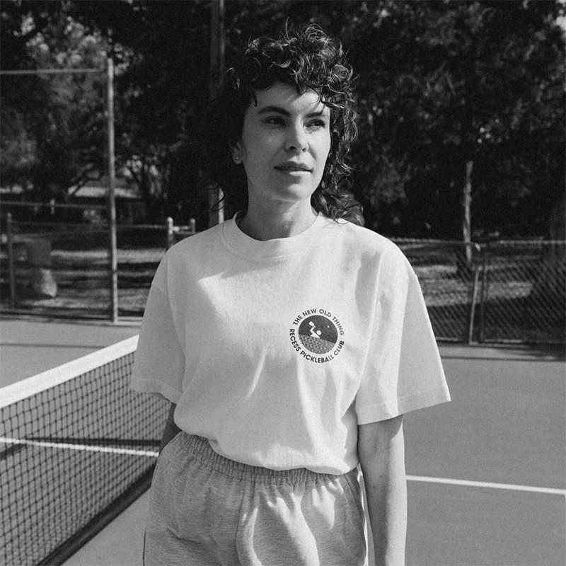 American vintage Sports Style Street Pickle Ball Playing Thin Cotton Casual round Neck Short sleeve T-shirt Women