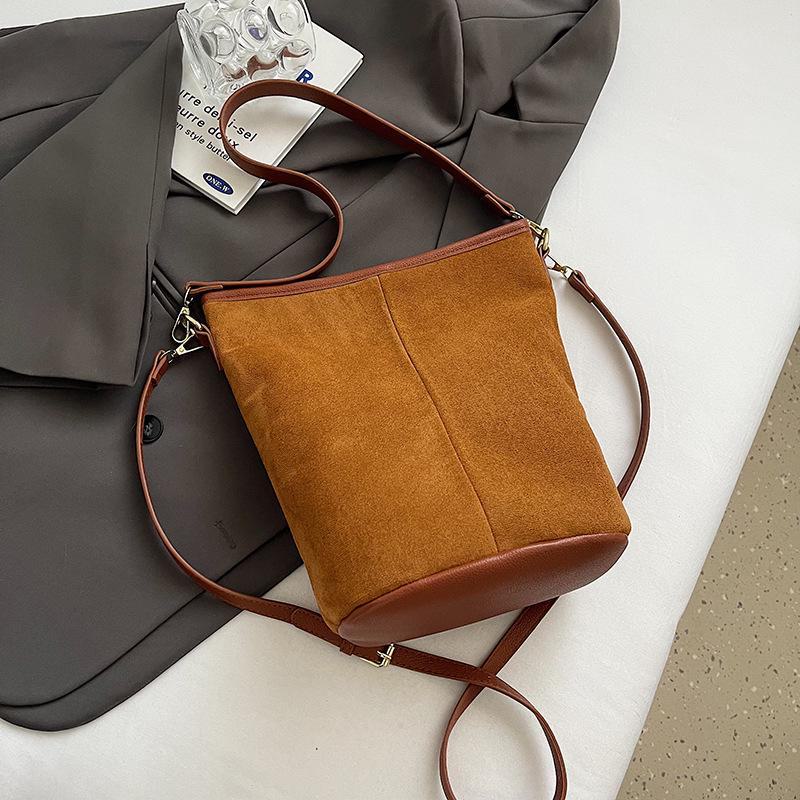 

2024 Maillard женская сумка-ведро большой вместимости Frosted Crossbody without pendant жёлтый/коричневый