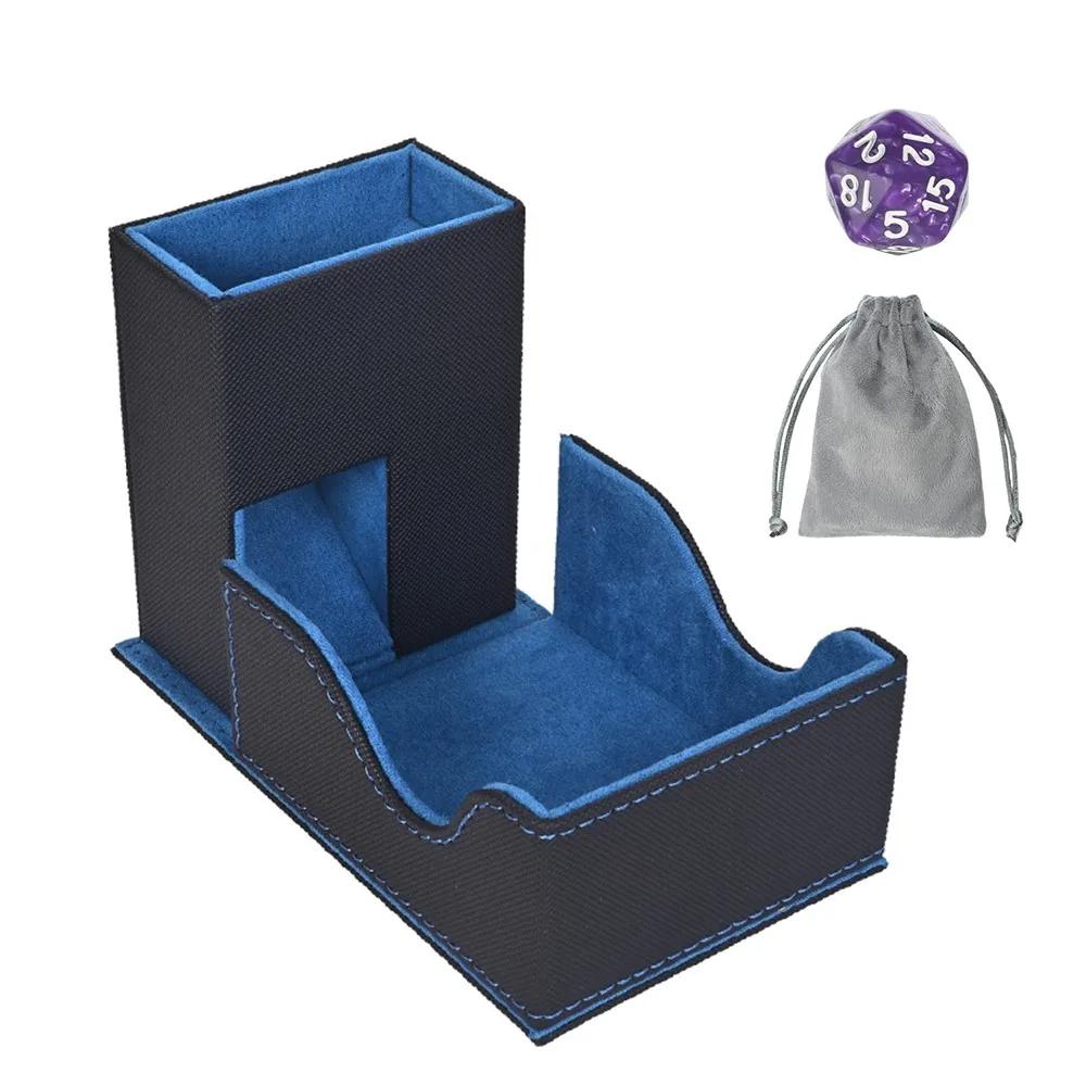 Tragbarer faltbarer Würfelturm mit Tasche Spezielles Design Würfelschale Praktische PU-Leder-Würfelbox für RPG Tabletop-Spiele