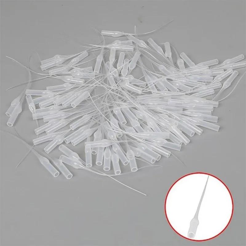100Pc Plastic Glue Bottom Tips Disposable Micro Tips Dropping Tube Nozzle for 502 Rubber Hose Glue Extender Precision Applicator