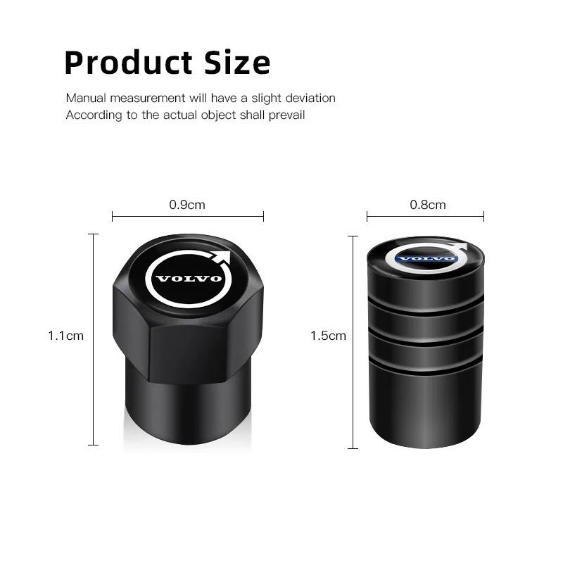4PCS Car Metal Valve Caps Volvo Xc60 Xc40 Xc90 S60 S90 V60 V90 Ex30 Ex90 C40 Em90 Xc70 V40 Tire Stem Dust Proof Covers