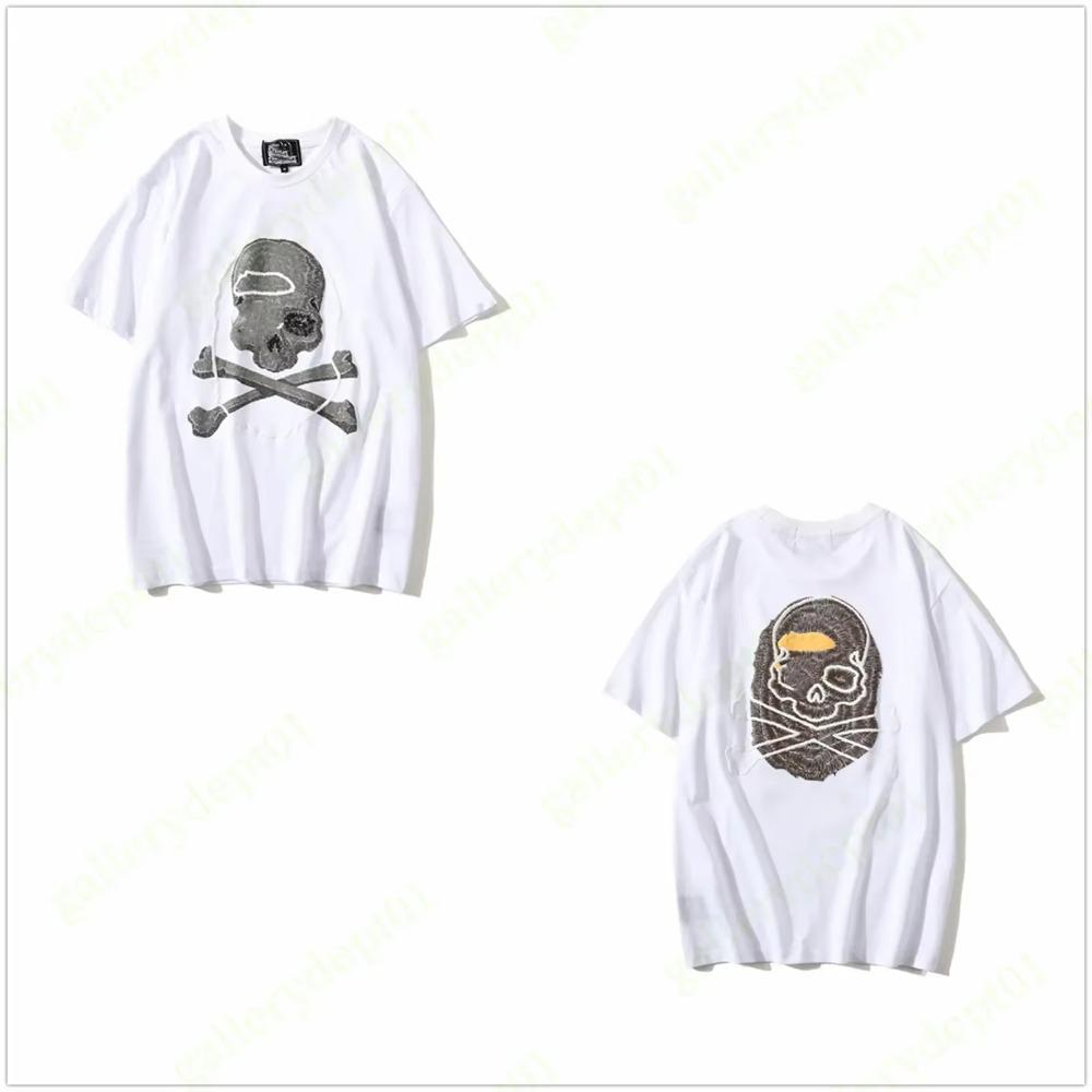 Summer Fashion Heavyweight Retro Men's Fun Skull Head 100% Cotton Printed Round Neck High Quality Casual Fitness Street T-shirt