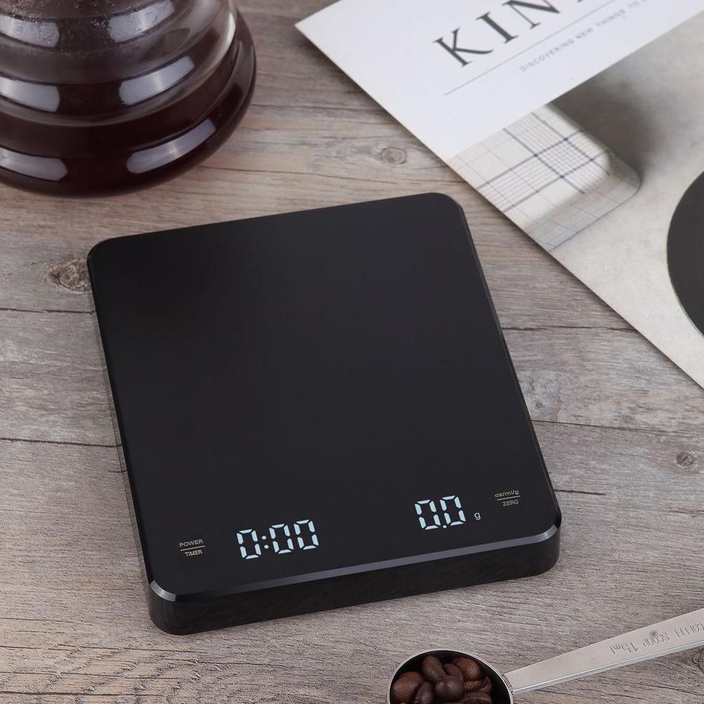 Mini Coffee Scale with Timer Accurate Scale Auto Tare Rechargeable 3kg/0.1g Portable Digital Kitchen Scale Espresso Coffee Scale