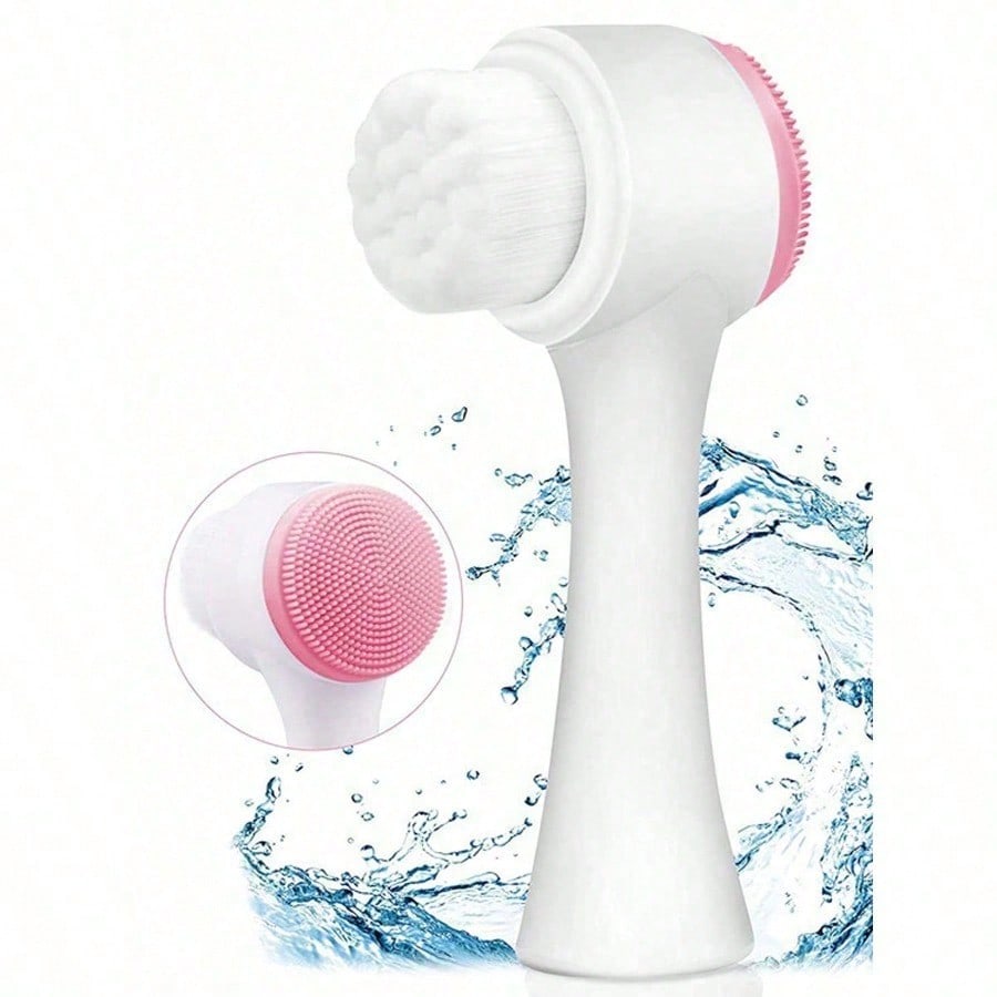 1pc Soft Silicone Facial Cleansing Brush, 2 In 1 Face Cleaning Brush, Facial Exfoliating Pore Deep Cleansing Brush