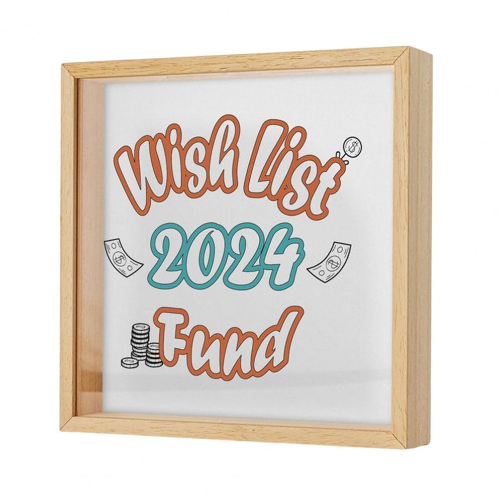 

Копилка деревянная прозрачная квадратная пара копилка для путешествий фоторамка копилка для хранения билетов футляр