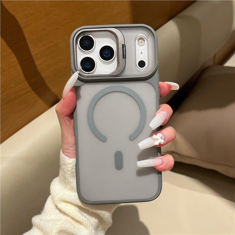 iPhone 17 Air Color-Block Hülle mit Hautgefühl, Metall-Kamerahalterung & Magnetischer Adsorption für Apple 16/15