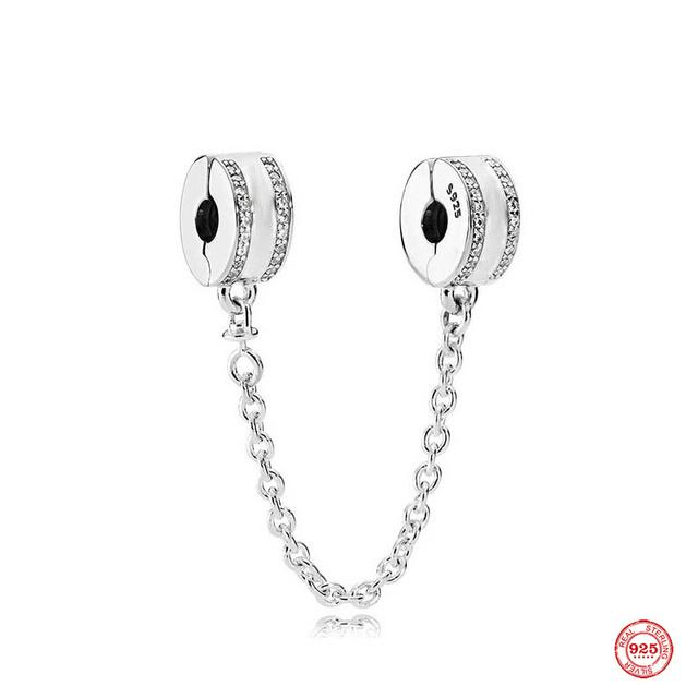 

Новая защитная цепочка из стерлингового серебра 925 пробы, подвески, бусины, подходят для нового браслета, фиксирующий зажим, ювелирные изделия в форме сердца для женщин, подарок