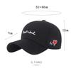 GITIAMO Cap with English and Adjustable Available In and UV Sun and English Women's Letters, Heart, One-Point Embroidery, Strap, Black, White, Ivory,