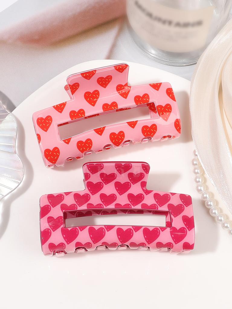 Valentine's Heart hair clips,3.3 Inch claw clips cute, Non-slip clips for Women and Girls,Cute claw clip for Valentine's Day