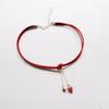 Burgundy Pearl Strawberry Pendant Ribbon Choker Necklace for Women