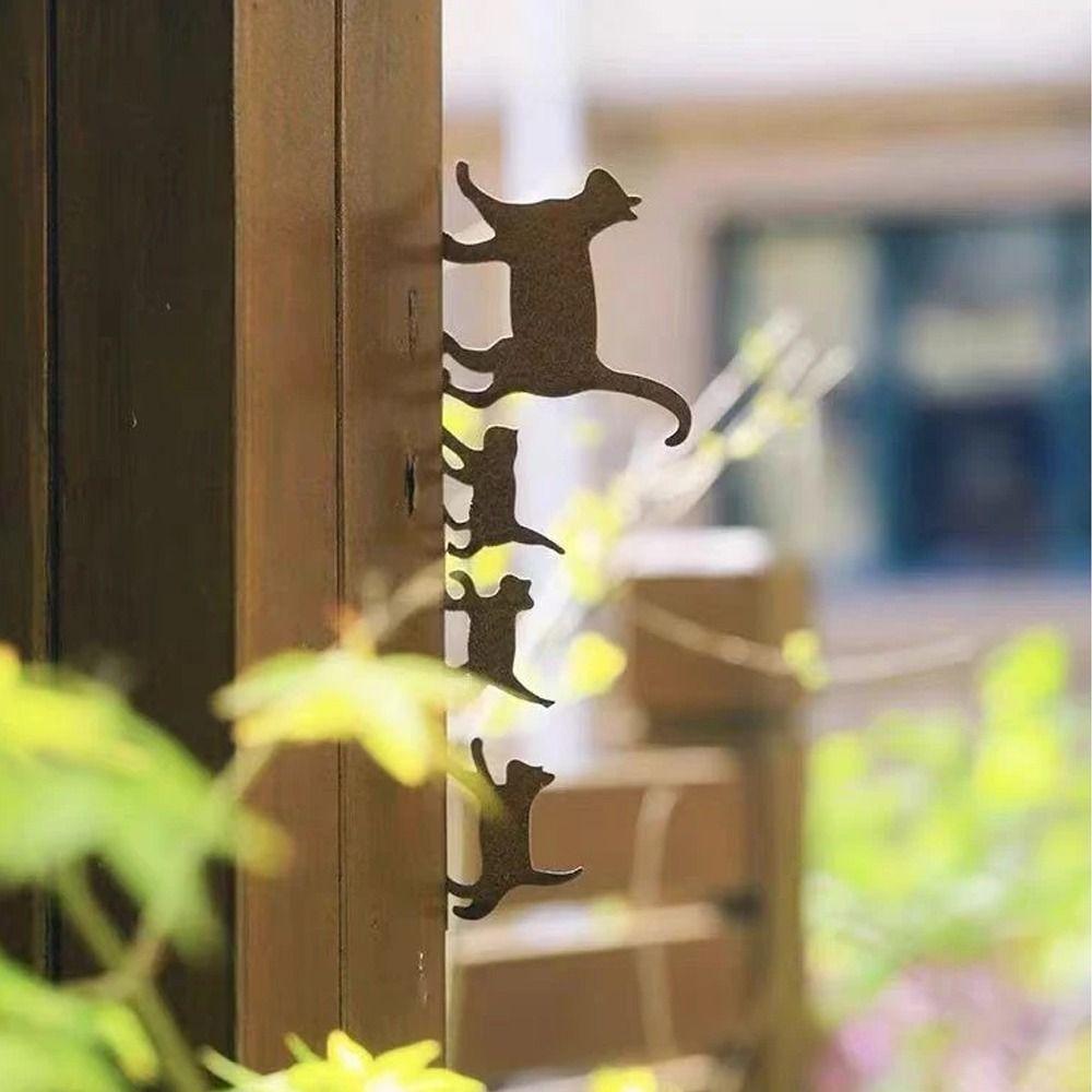 Creative Wall Decoration Pendant Exquisite Animals Figure Sculptures Cat Family Hanging Lawn