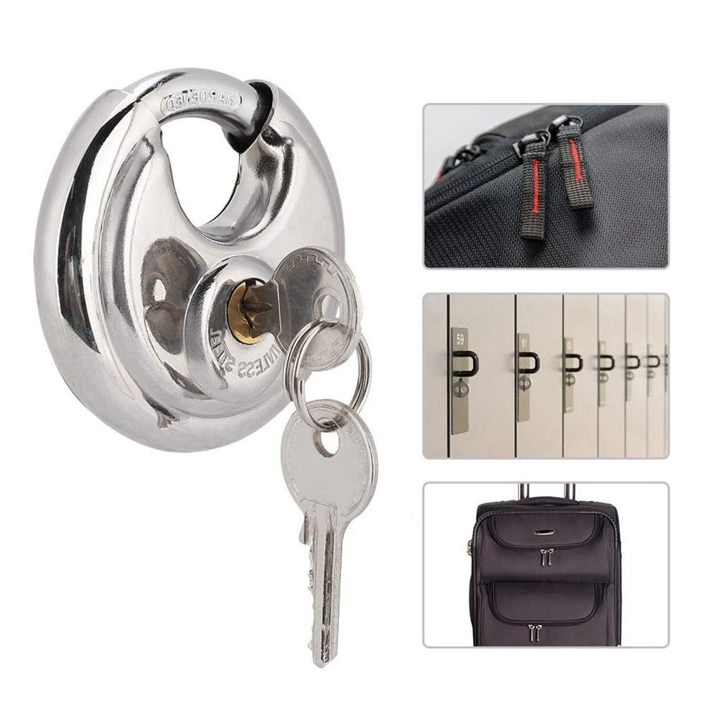 Compact Round Disc Lock Stainless Steel Security Lock Disc Locking Padlock  Carriage Door